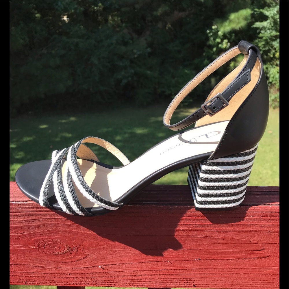 CL BY LAUNDRY JUMPOFF BRAIDED BLACK/WHITE SANDALS - Picture 6 of 8